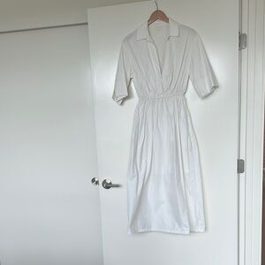 MELLODAY Classic White Midi Dress